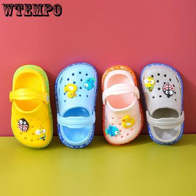 Children Cartoon Cave Shoes Beach Summer Children's Slippers Antiskid Soft Bottom Little Bee EVA Rubber Plastic Baby Sandals Slippers
