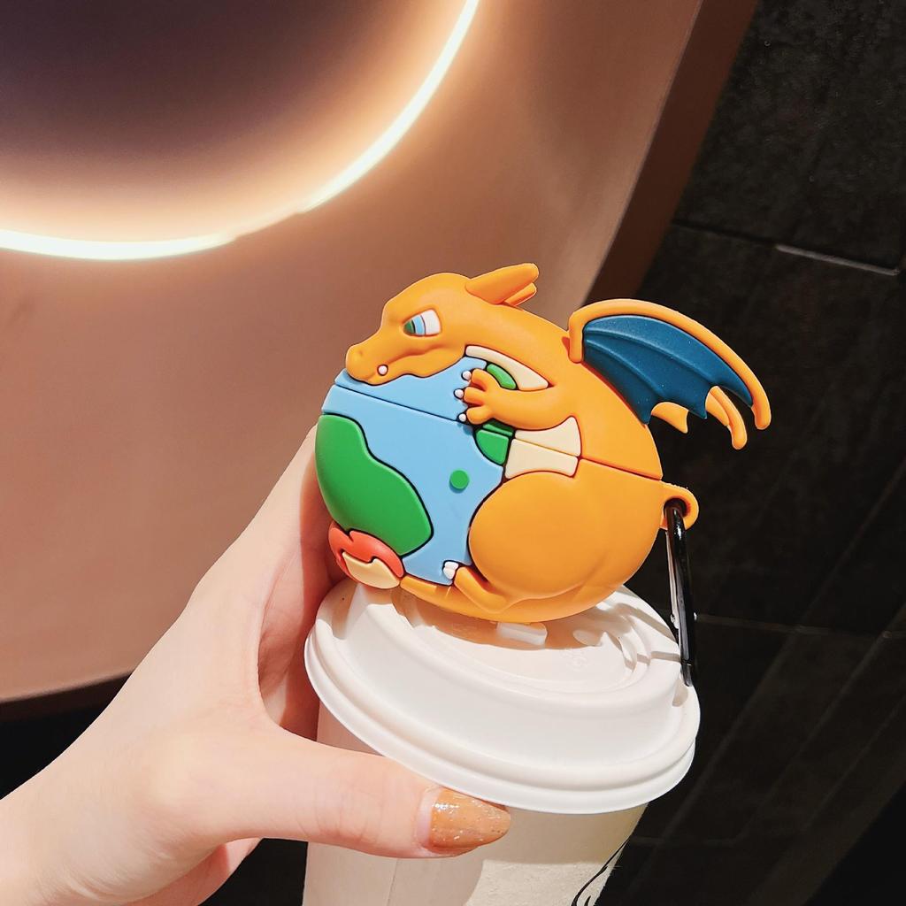 Earth Cast Charizard AirPods Pro 3 Case: Compatible with Gen 2/3/4 Apple Bluetooth Earphone.
