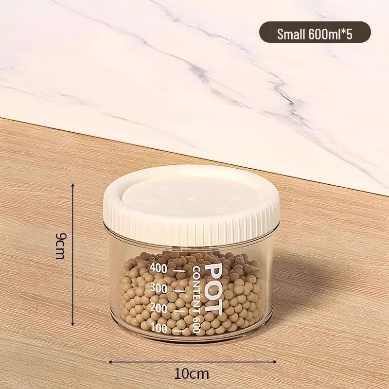 Zhaoran 600ml Small Airtight Food Containers (5-Pack)