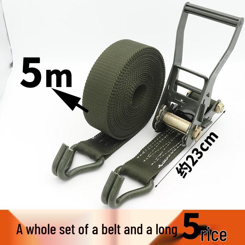 

Military Green Heavy Duty Truck Tie-Down Strap with Double Hooks