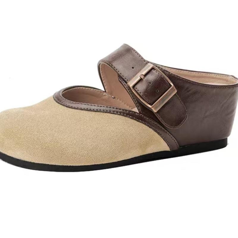 Fashion 2025 Summer Mixed Colors Women’s Closed Toe Slippers Round Toe Increased Internal Buckle Slippers for Outdoor Comfortable Sandal