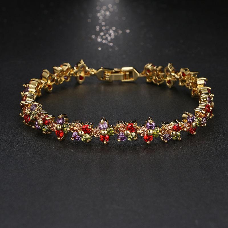 

Многослойные украшения, милые украшения в этническом стиле, браслет из римского циркона, красивый подарок на день рождения для женщин Adjustable size разноцветный