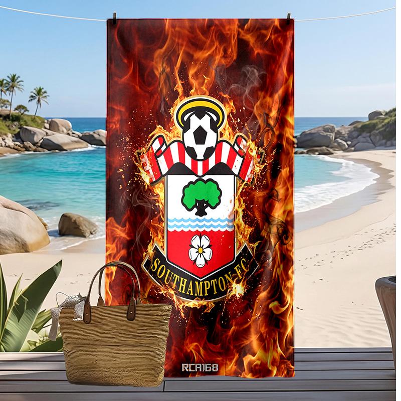 Southampton Football Print Beach Towel, Large Soft Quick Dry Towel for Beach Camping Swimming