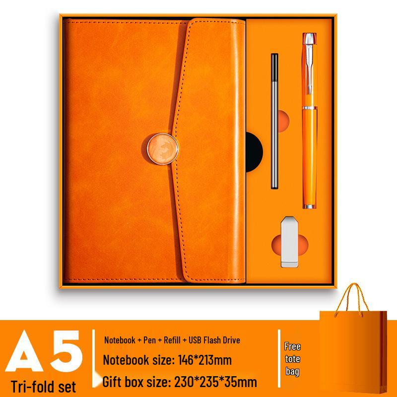 In-Stock A5 Notebook: Business Gift with Thickened Soft Leather, High-Appearance Design, Buckle Closure, and Gift Box