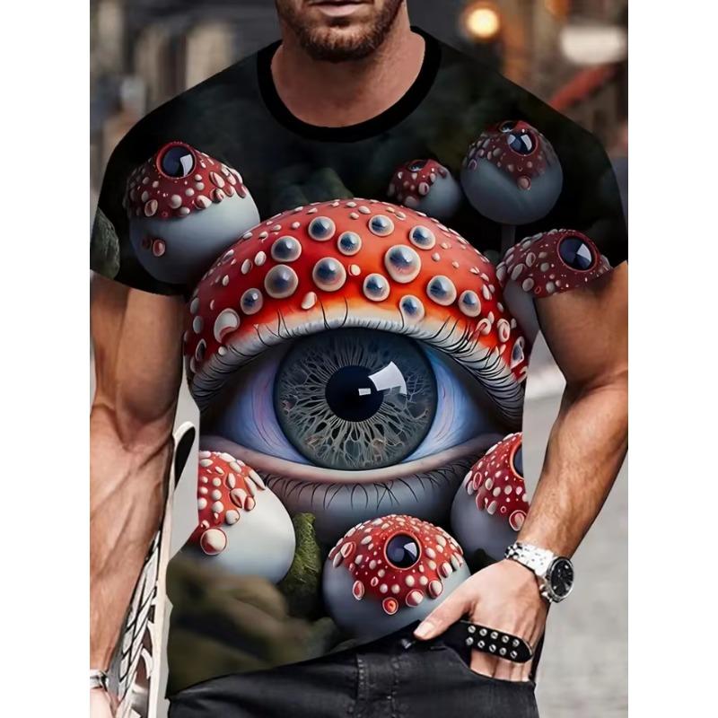 

Men s T-Shirt Graffiti Style Colorful Eye Pattern Print 3D T-Shirt Men Crew Neck and Short Sleeve Tops Summer Street Men s Clothing S