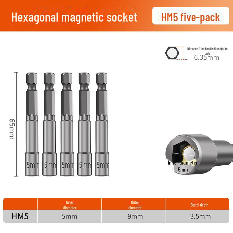 8mm Magnetic Hex Socket Head Drill and Wrench Tool Set