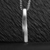 High-Quality Stainless Steel Glossy Cubic Column Pendant Necklace Men Women Simple Trendy Three-Dimensional Long Jewelry Gift