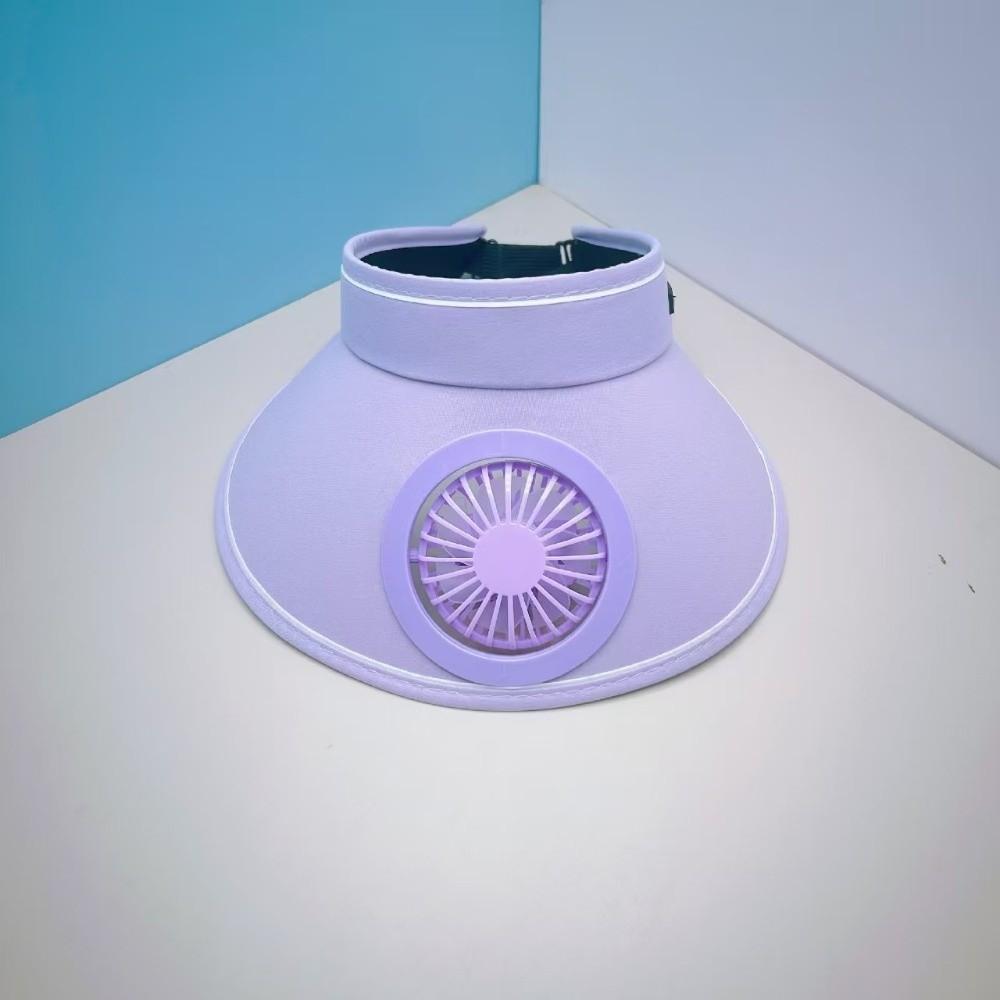 Portable Rechargeable Fan Hat Long-lasting Wide Brim Sunscreen Cap Children Visor Cap  Summer фиолетовый