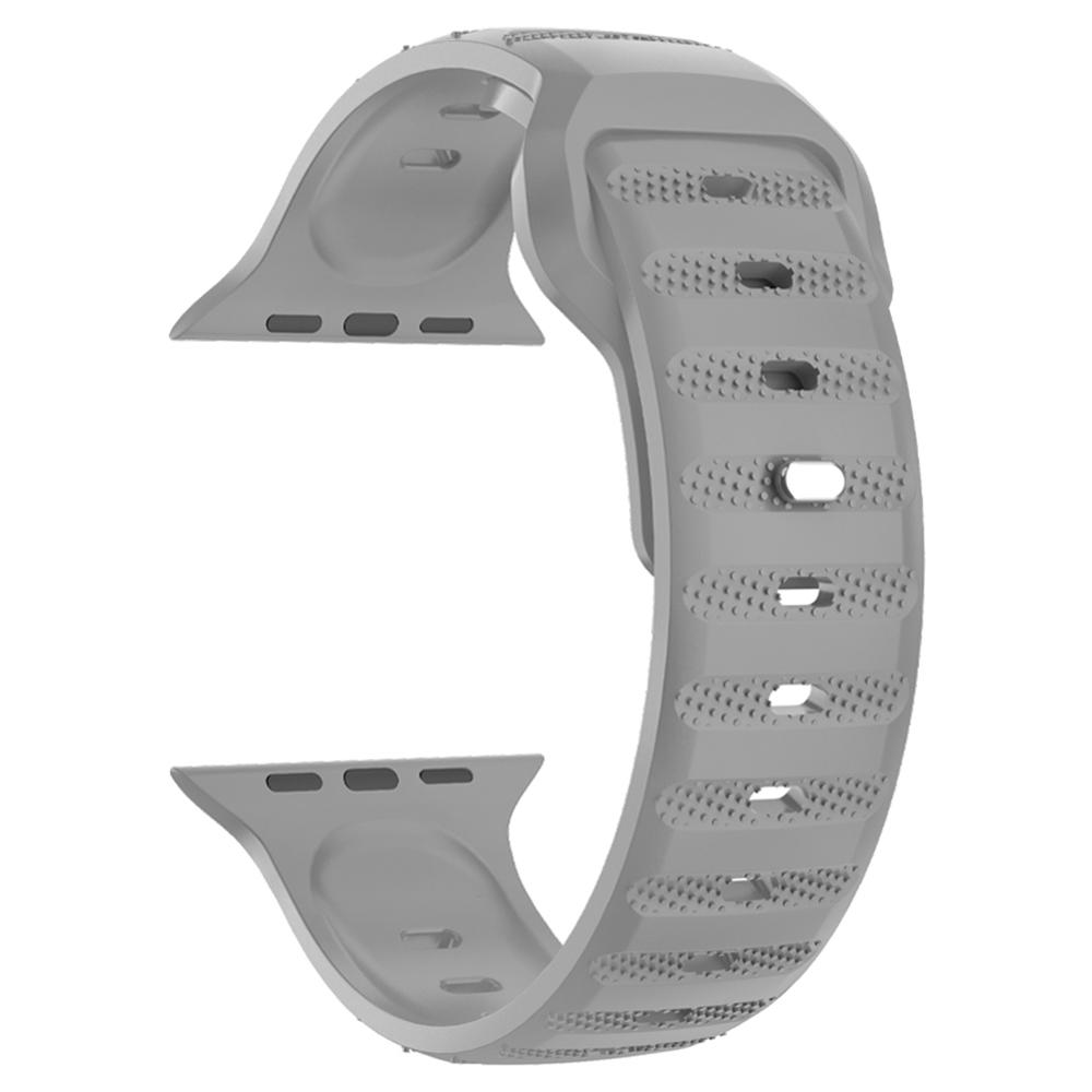 

For Apple Watch Series 10 42mm/9 8 7 41mm/SE (2023) SE (2022) SE 6 5 4 40mm/3 2 1 38mm Band Fluororubber Watch Straps Grey