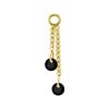 Charm Chain With Black Zircons - Gold - D-071 20 Mm