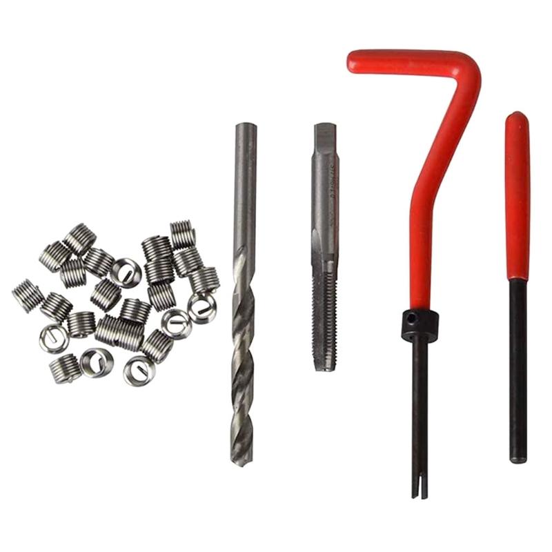 30 Pcs Coil Drill Tool Metric Thread Repair Insert Kit for Ideal for Restoring Damaged Threads Stripped Internal Threads