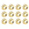 30PCS Mini Crowns Plastic Small Princess Pearl Crown Cake Topper Decorations for Birthday Wedding Party Baby Shower Gold