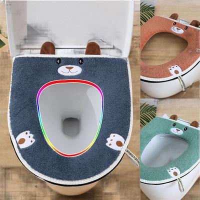 Winter Warmer Toilettensitzbezug Niedlicher Cartoon Toilettensitzkissen Universal Wasserdicht Reißverschluss Closettmatte Badezimmerzubehör
