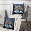 Emvency Set of 2 Throw Pillow Cover Blue Seashore Indigo Ocean Coral Seashells Beach House Gray Coastal Decorative Pillow Case Home Decor Square 18 X
