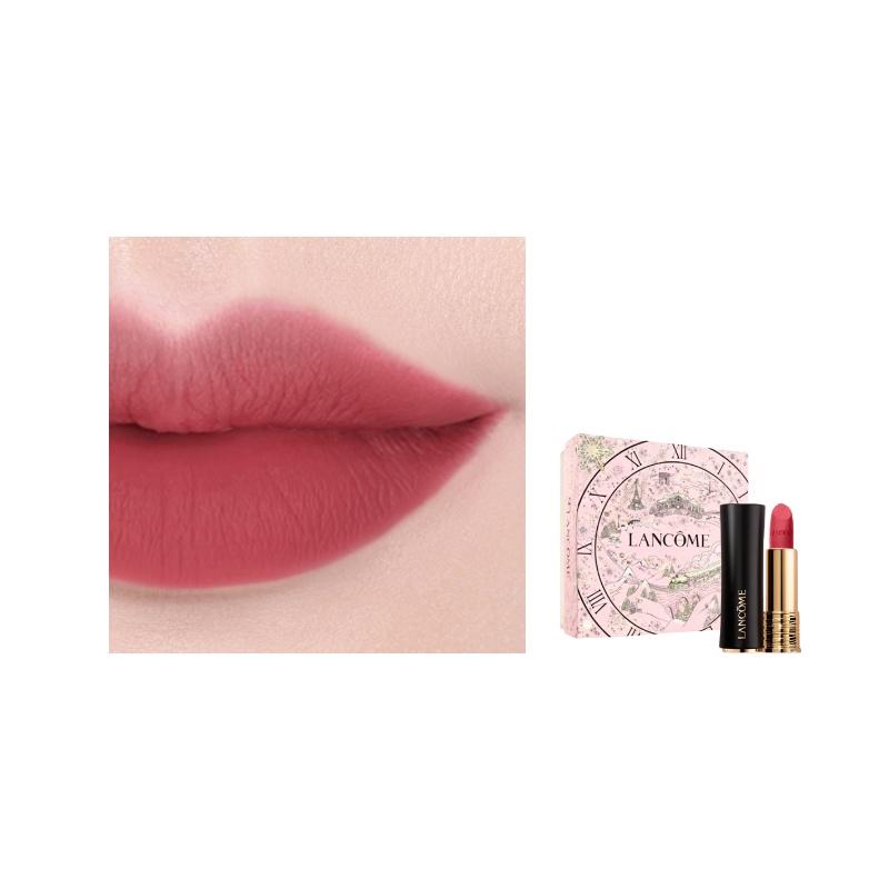 Помада Lancôme Jing Pure Velvet Matte Рождественская серия 2025 Черно-золотой тюбик Матовая с увлажнением Матовый цвет #06 Wuyouxia без подарочной упаковки чёрный