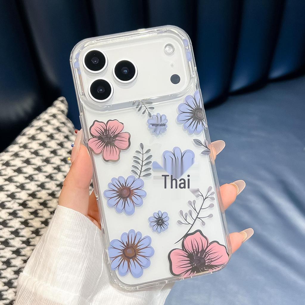 Capa de Telefone Floral Apple 17 ProMax – Design Estético de Cobertura Total para Proteção Dois em Um