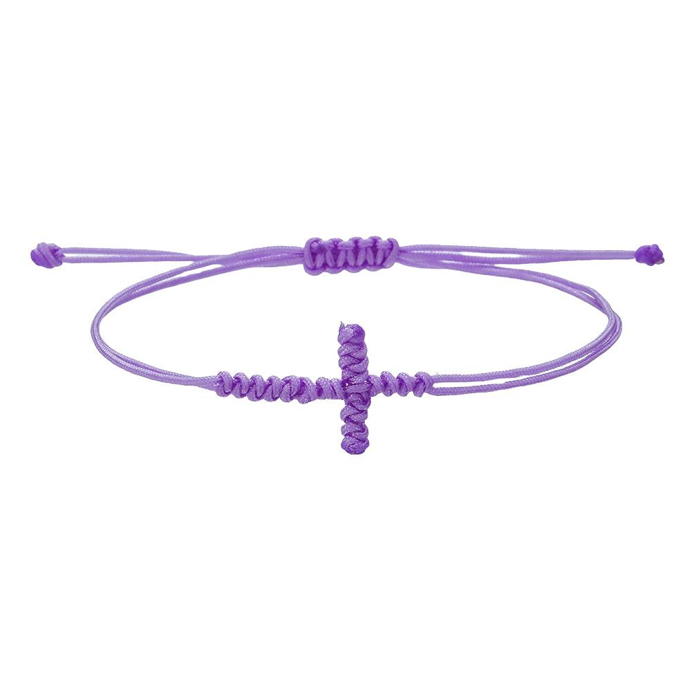 Stylish Hand-woven Cross Hand Rope Adjustable Jade Thread Women's Woven Bracelet Combination