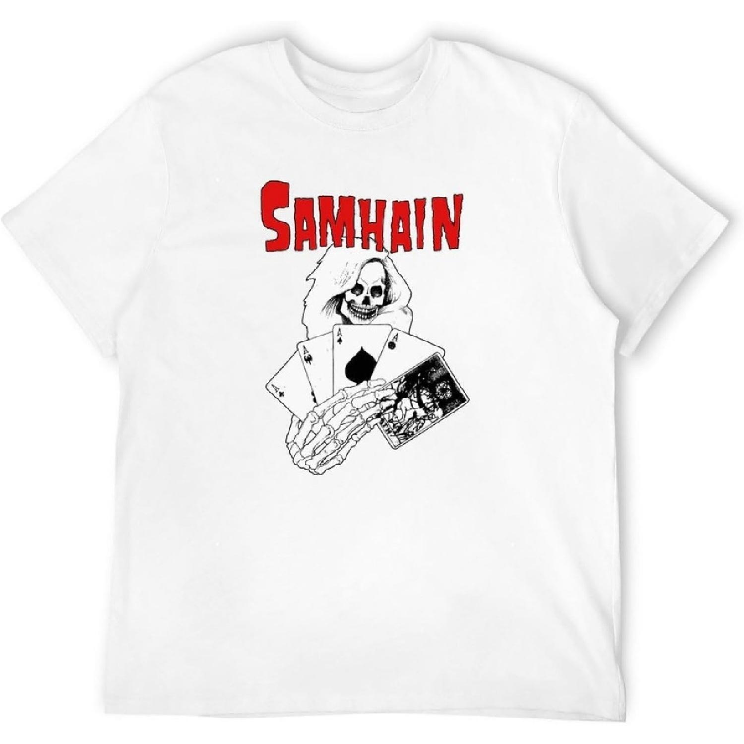 r_yes Samhain Death Cards Music Rock Heavy Metal Band Mens T-Shirt White XXXXXL белый