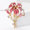 Einfache Mode Legierung Emaille Lilienstrauß Brosche Elegante Temperament Damen Kleidung Brosche Ornament Pin