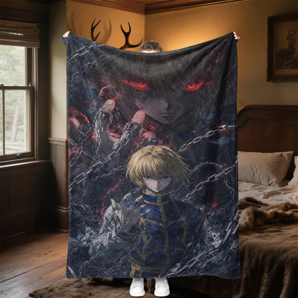 Hunter X Hunter Plush Blanket Soft Comfortable All Seasons Suitable Sofa Office Nap Travel Festive Gift Perfect Fans Anime Series
