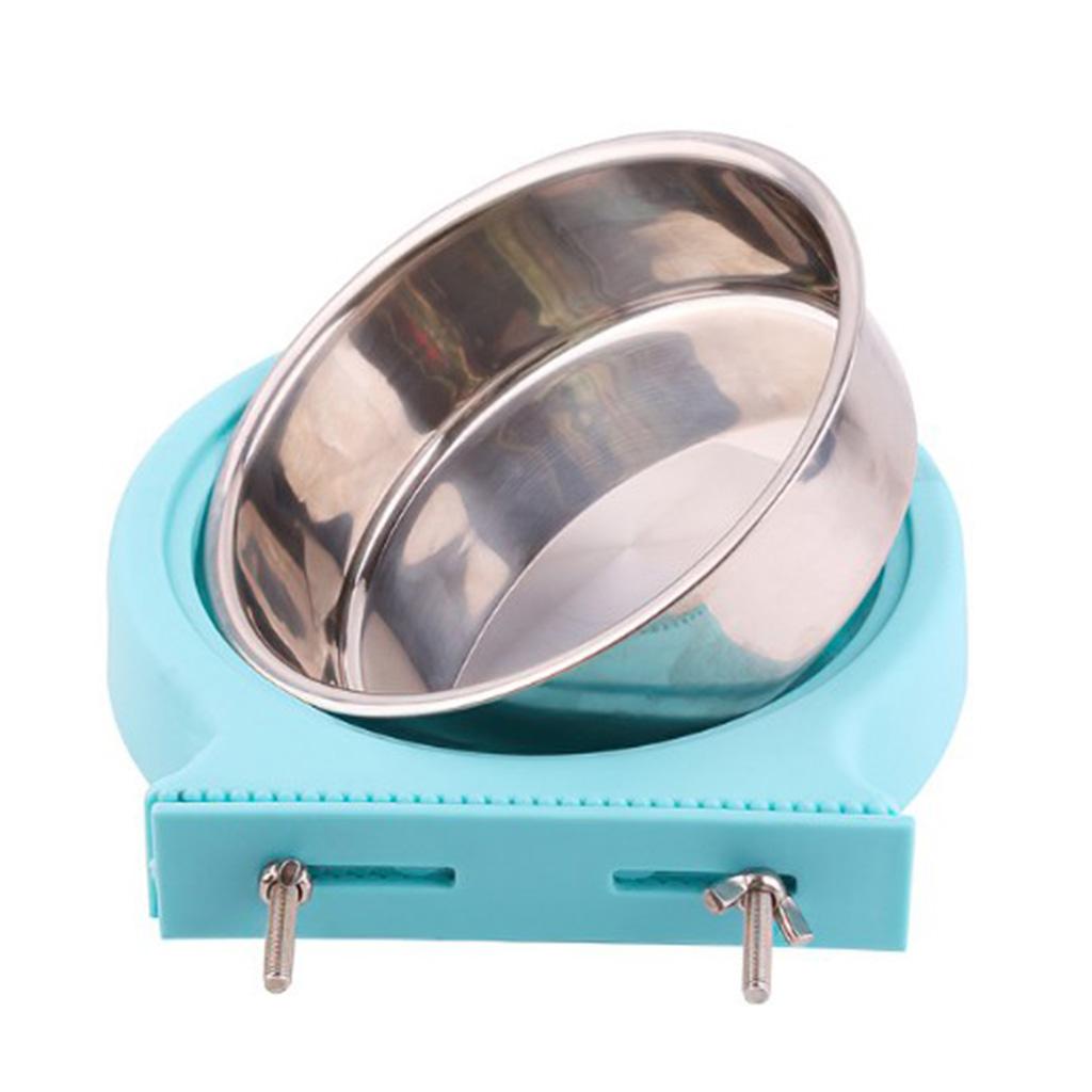 Dog Crate Bowls Detachable Stainless Steel Hanging Bunny Feeder for Kennel Cage