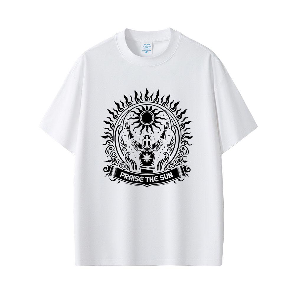 Dark Souls Praise The Sun Tshirt Men Women Fashion Gothic Rock Tshirts Mens 100 Cotton Vintage T Shirt Game Lovers Fans Gift