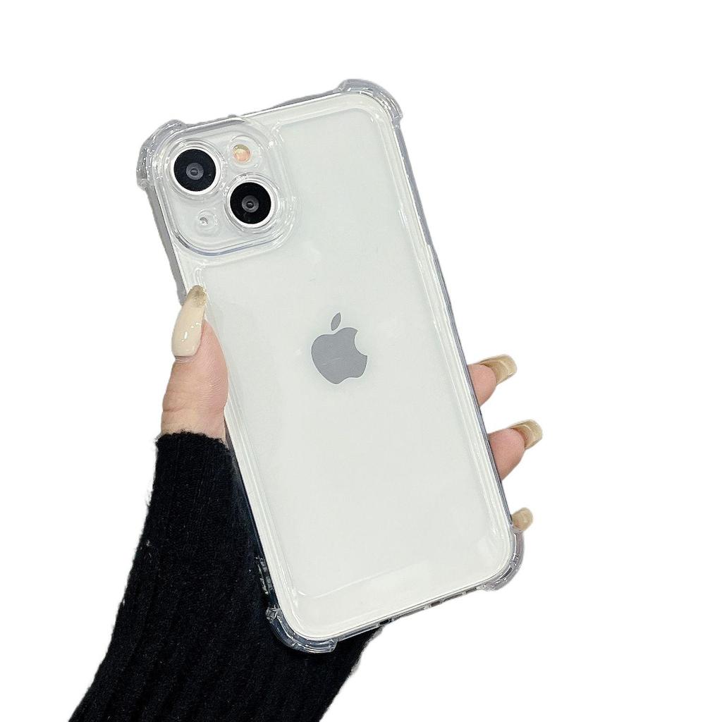 Čtvercový nárazuvzdorný TPU kryt s airbagy pro iPhone 16 Pro/15/14 - Průhledný ochranný kryt