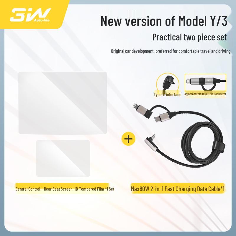 Tesla Model Y & 3 Displayschutz - Gehärtetes Glas, HD-Displayfolie, Schutz für die Mittelkonsole.