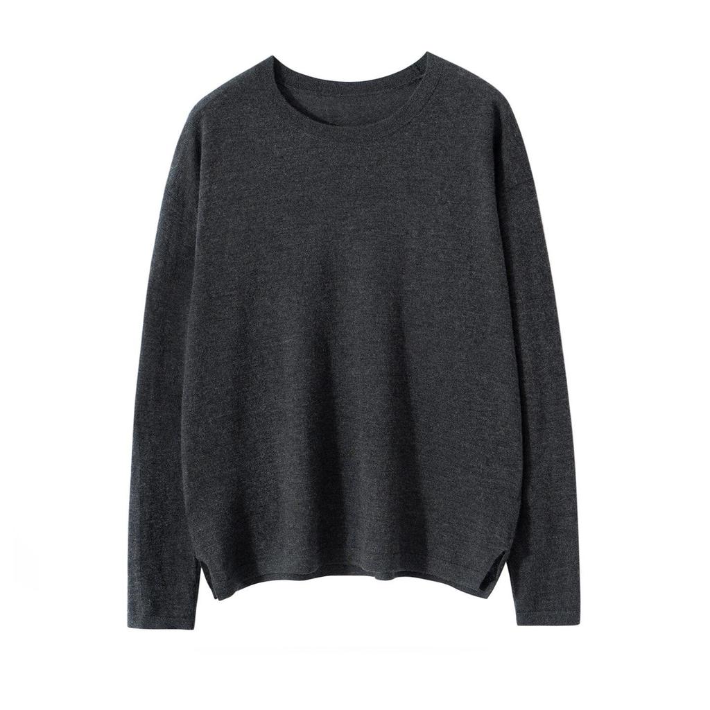 Women's Cashmere Round Neck Pullover Sweater - Autumn/Winter Long Sleeve, Loose Fit Knitwear