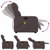 Vidaxl Lift Recliner Massage Chair, Reclining, Dark Brown, Fabric