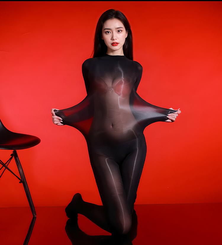 Women Body Jumpsuit Seamless Oil Shiny Glossy Stockings Full-Body Socks 5d Ultra Elastic New Sexy 912-Pin High-Density Pantyhose