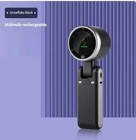 New Portable Handheld Personal Rechargeable Desk Fan LED Digital Display 180°Adjustable Rechargeable Air Fan , 5 Speed Win 2025