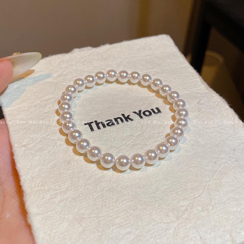 Brățară versatilă cu perle în stil coreean pentru femei: Lux Lejer, Exquisit, Senzație de Înaltă Calitate, Brățară Populară cu Mărgele, Bijuterie Elegantă pentru Mână.