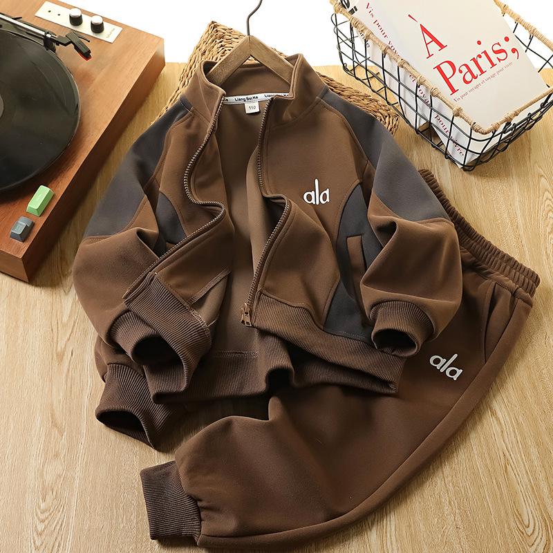 

Boys Fleece-Lined Sporty Cardigan & Pants Set - 2025 Autumn/Winter Collection 160