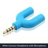 4 Pole Earphone Splitter Cable 3.5mm Plug Headset Splitter U Type Adapter  Karaoke
