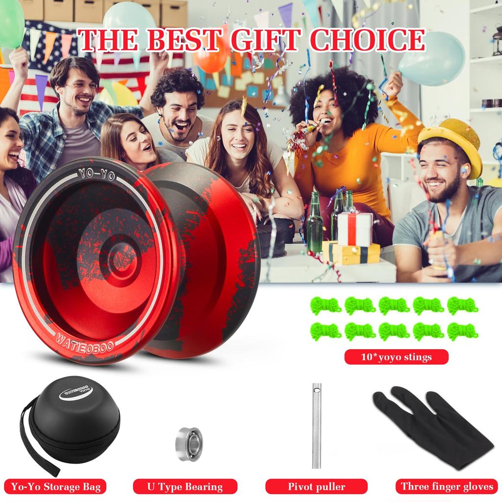 WATIEOBOO Responsive Yo-Yos for Kids and Adults, Beginners, Professional Non-Responsive Metal Yo-Yos for Advanced Players, with Bearing Accessories