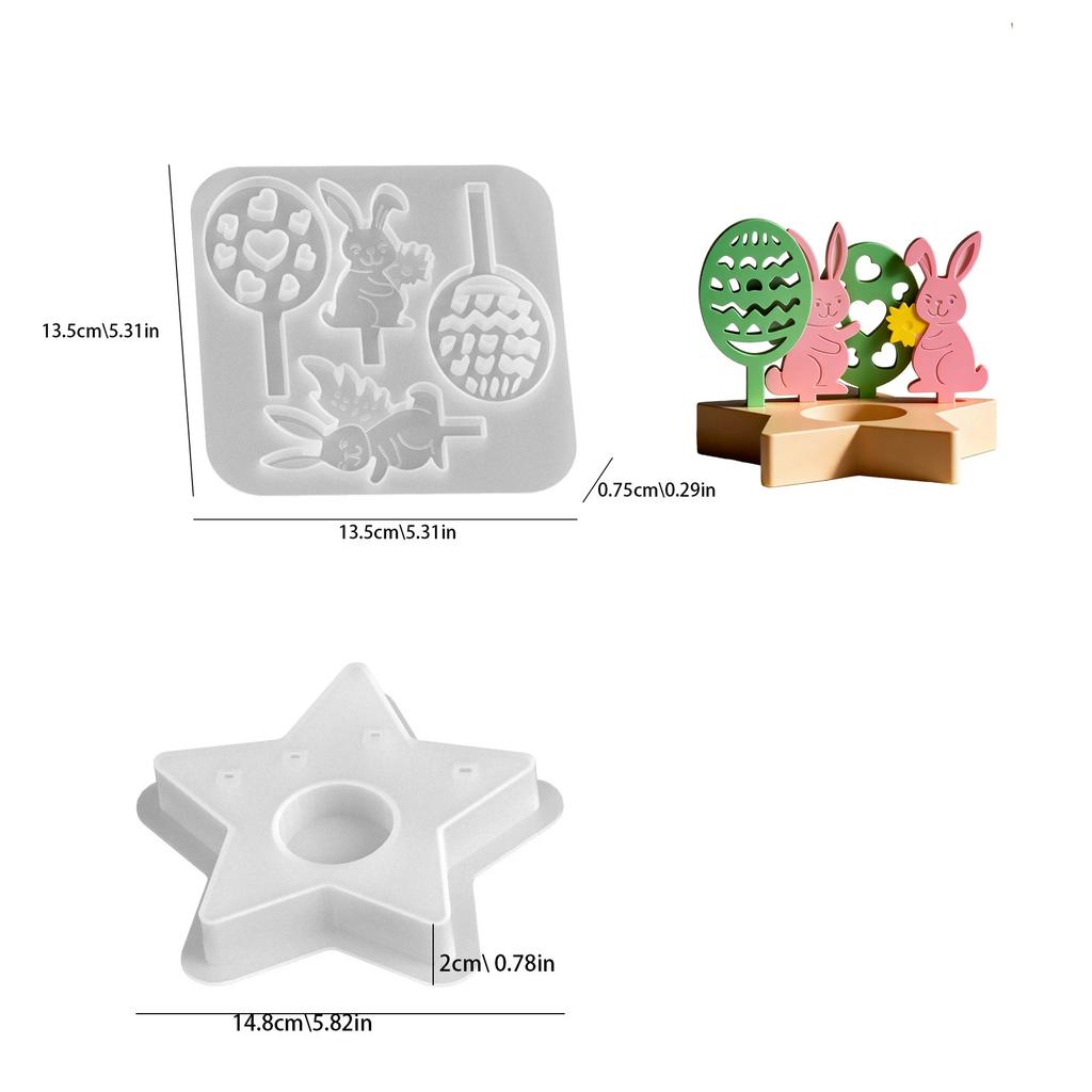 Top Quality Easter Bunny Egg Silicone Mold | Resin Gypsum Candle Handicraft Gift for Festival Decoration Home Desktop Atmosphere