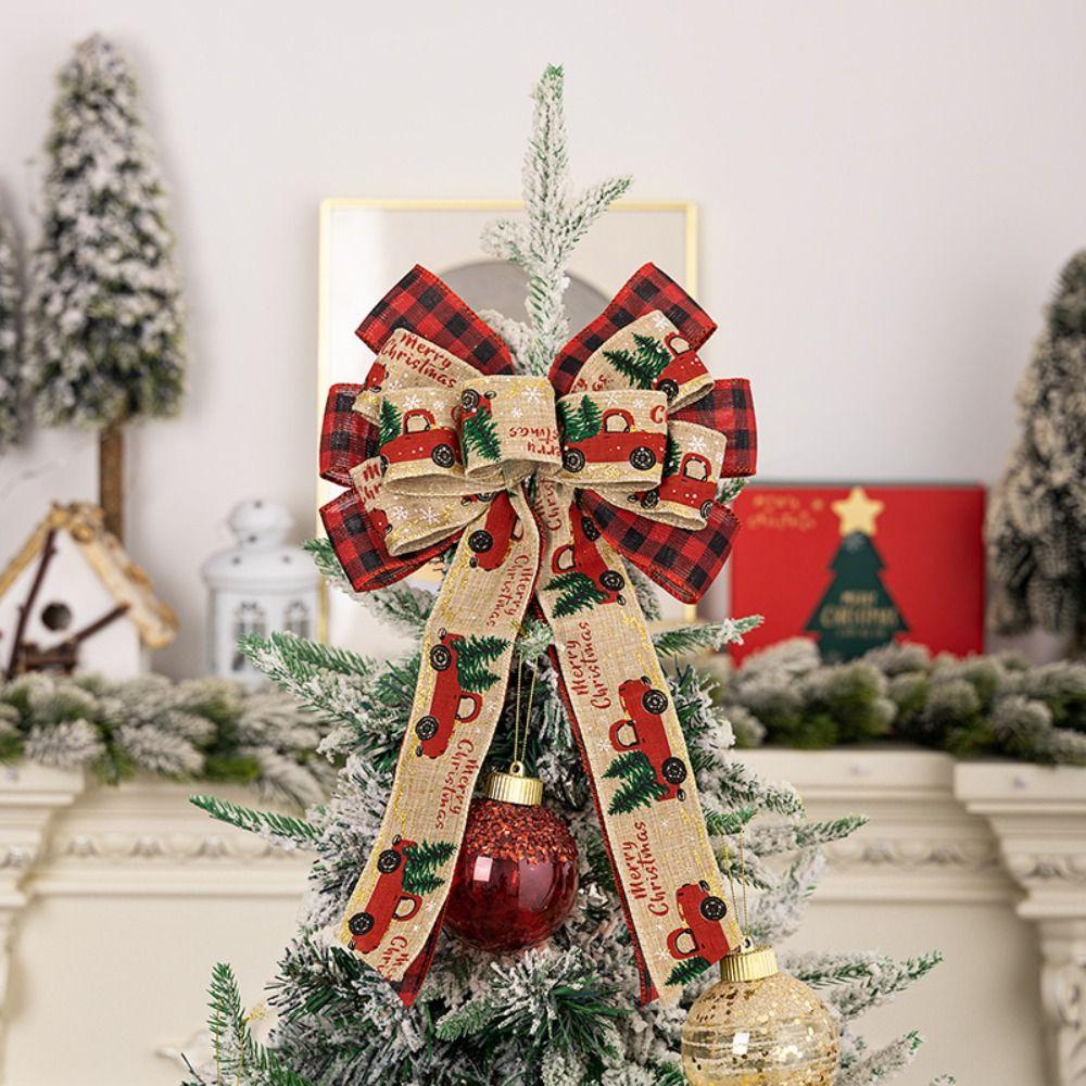 2pcs Elegant Ribbon Bowknot Decorations Rustic Christmas Wreaths Bow  Party Favors