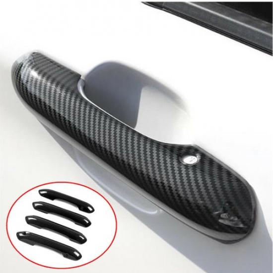 Carbon Fiber 4X Exterior Door Handle Cover Trim For Ford Explorer 2020 2021 2022