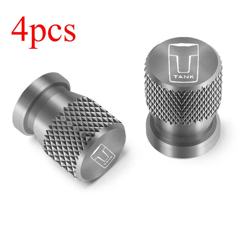 

For Great Wall GWM WEY TANK 300 500 Tank300 Tank500 400 700 2026 4pcs Car Accessories Aluminum Car Wheel Tire Valve Cap Covers