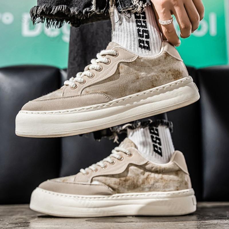 Fashion Men's Casual Low Top Thick Soled Canvas Shoe 2025 Autumn New Fashion Trend Versatile Comfortable Niche Design Platform sneakers