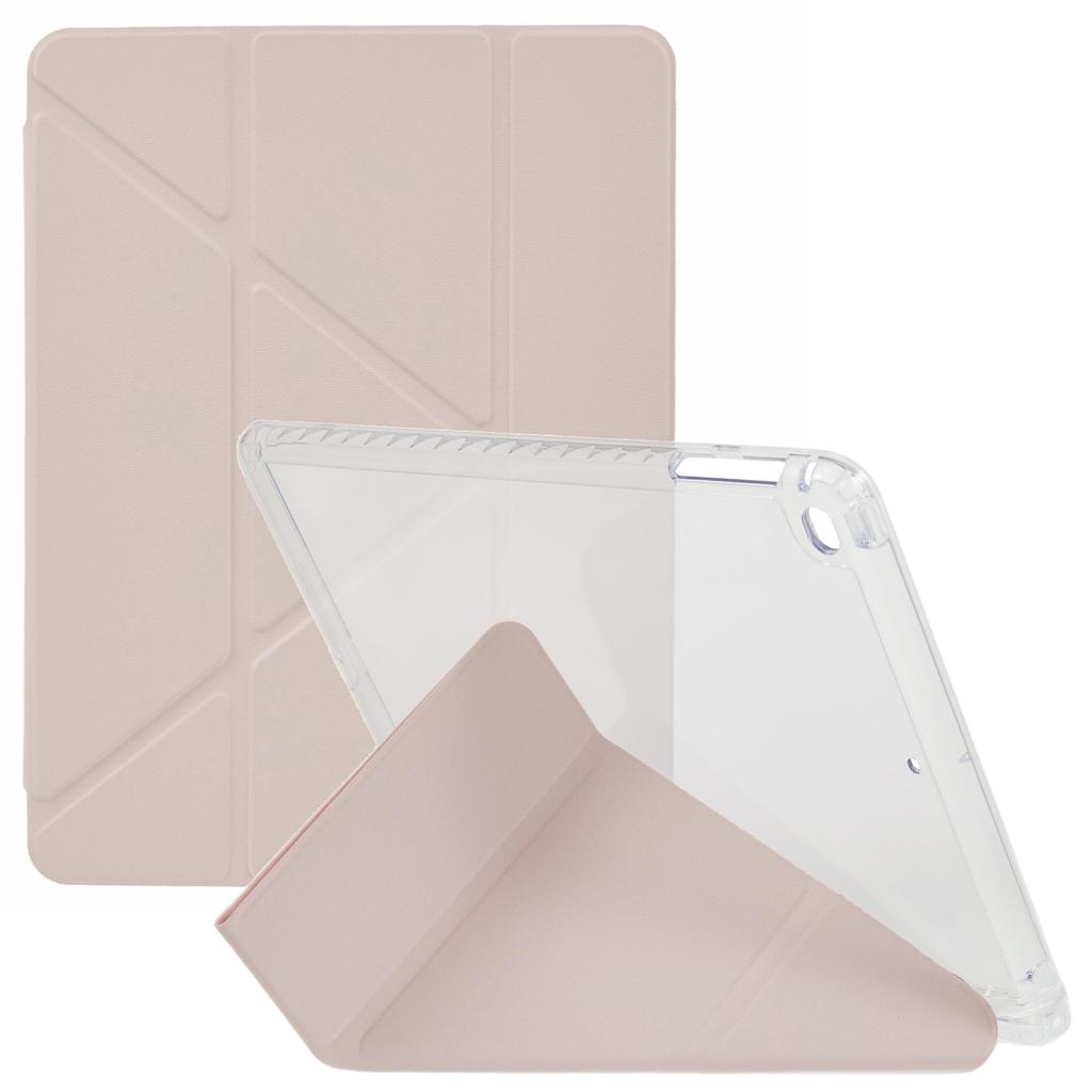 Tablet Case For iPad 9.7-inch (2018)/(2017)/Air 2/Air (2013) , Origami Stand Clear Back PU Leather Cover