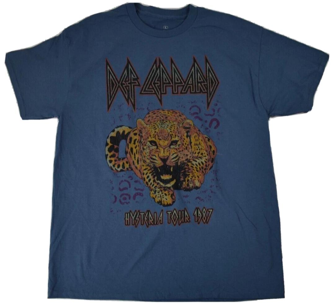 

Ripple Junction Mens Def Leppard Hysteria Tour 1987 Blue Shirt New S 3XL