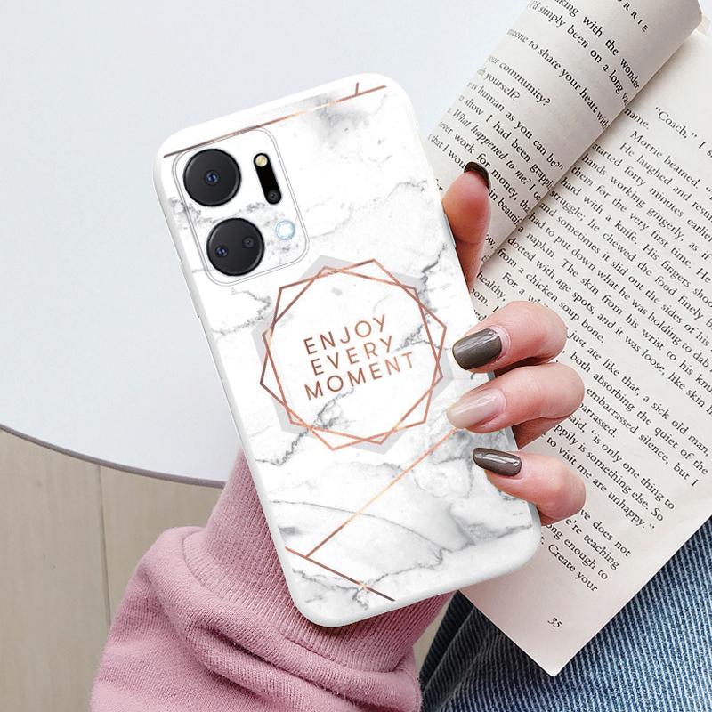 Case For Honor X7a Back Cover Protective Silicone Funda Fashion Marble Stone Texture Coque For HonorX7a 6.75 X8b X7b X7c X7d X8c