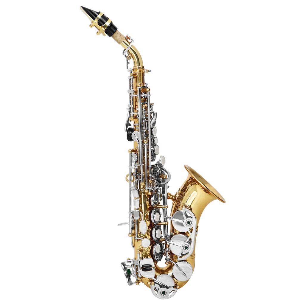 SLADE B-flat Soprano Saxophone Bb Brass Body Sax Engraved Floral Soprano Saxofone with Case Reeds Pro Woodwind Instrument