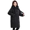 Women's Mid-length Plus Size Hooded Cotton Jacket
