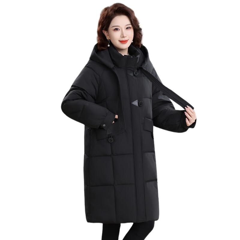 Women's Mid-length Plus Size Hooded Cotton Jacket