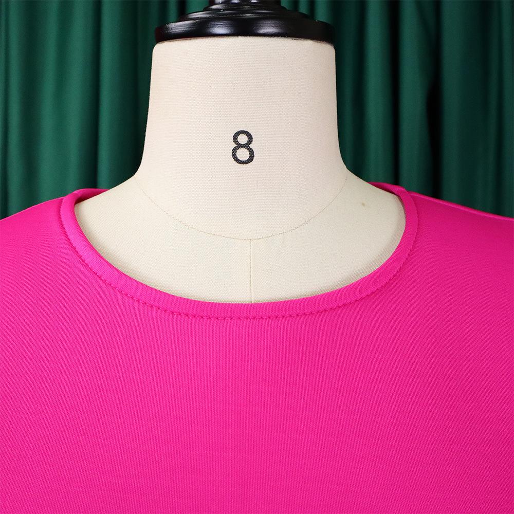 Summer Women's Dress Plus Size Round Neck Temperament Bubble Sleeve Waisted Big Swing Dress A-line Dresses