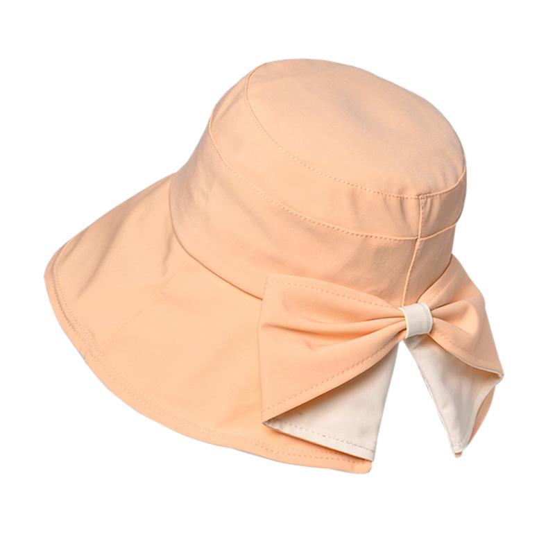 

Летняя двухцветная панама для женщин, дышащая мягкая кепка от солнца с широкими полями 10 см, элегантный женский цилиндр с большим бантом, подарок для мамы 55-60CM