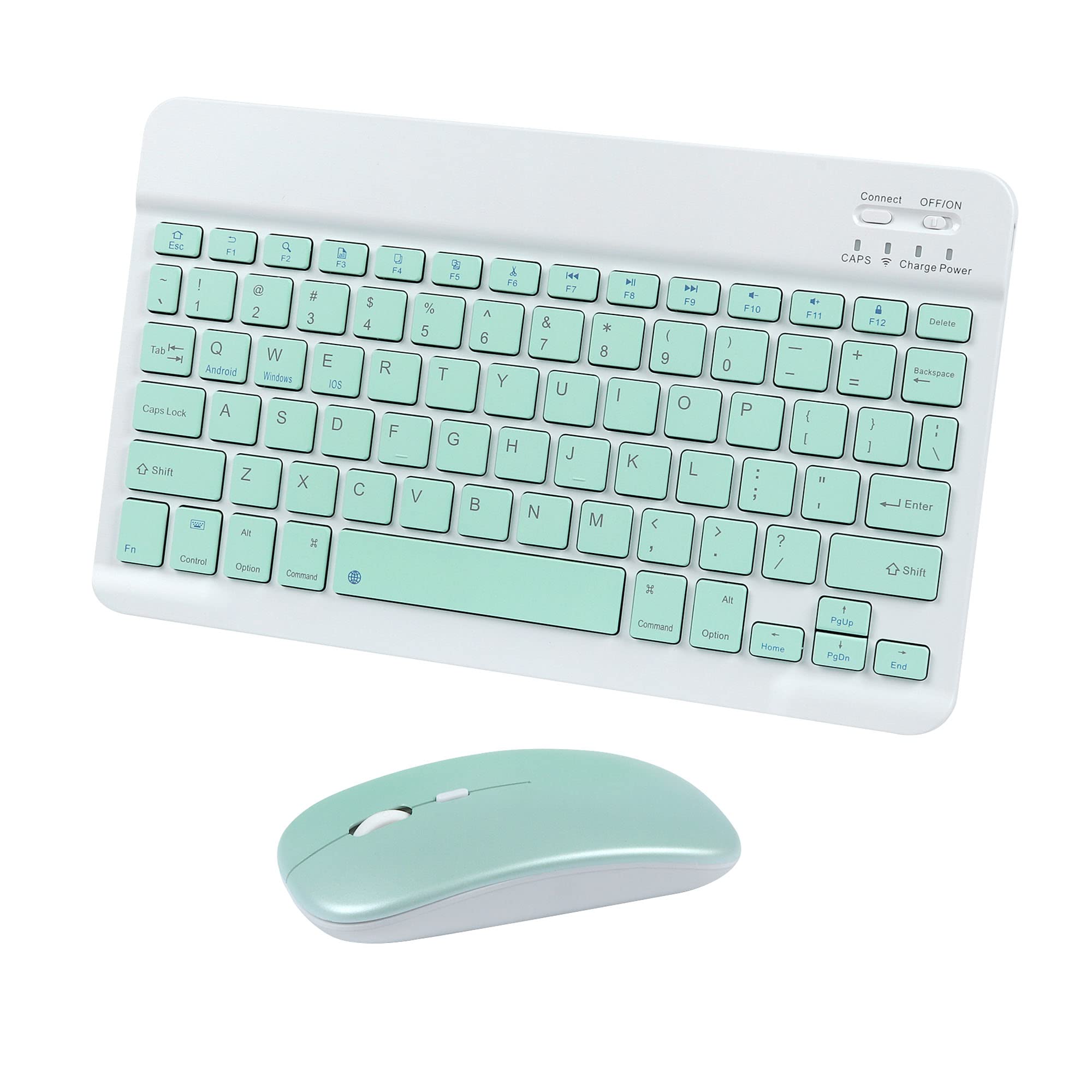 

SUPER DREAM Bluetooth Keyboard and Mouse Compatible with and Wireless Compatible with and Long Battery English Layout Set, iPad, Tablets, Smartphones, зелений